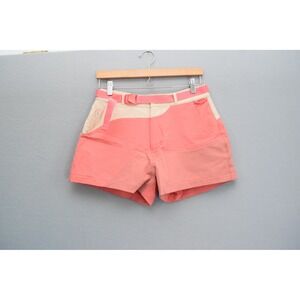 Outdoor Voices Color Block Athletic Shorts Womens Size S Pink Tan Belted